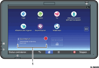 Genummerde afbeelding van het bedieningspaneel