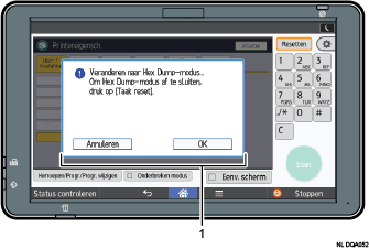 Genummerde afbeelding van het bedieningspaneel