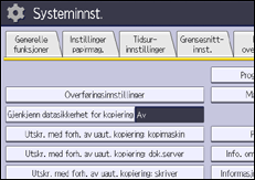 Illustrasjon av kontrollpanelet