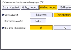 Illustrasjon av kontrollpanelet