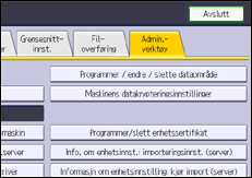Illustrasjon av kontrollpanelet