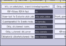 Illustrasjon av kontrollpanelet