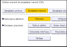 Ilustracja ekranu panela operacyjnego