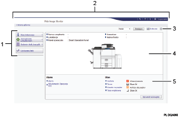 Ilustracja ekranu przeglądarki internetowej — ilustracja z numerowanymi odnośnikami