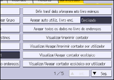 Ilustração do ecrã do painel de operação