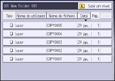 Ilustração do ecrã do painel de operação