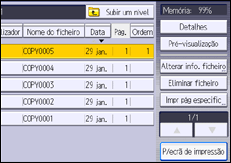 Ilustração do ecrã do painel de operação