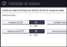 Ilustração do ecrã do painel de operação