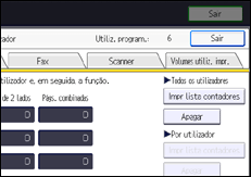 Ilustração do ecrã do painel de operação