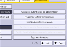Ilustração do ecrã do painel de operação