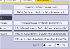 Ilustração do ecrã do painel de operação
