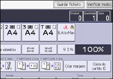 Ilustração do ecrã do painel de operação