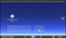 Ilustração do ecrã do painel de operação