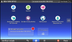 Ilustração do ecrã do painel de operação