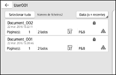 Ilustração do ecrã do painel de operação