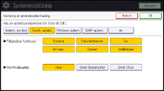 Bild av användarpanelens skärm