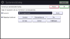 Bild av användarpanelens skärm