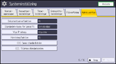 Bild av användarpanelens skärm
