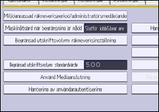 Bild av användarpanelens skärm