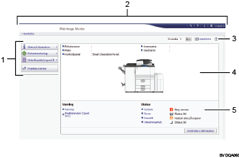 Bild av webbläsarfönster med numrerade detaljer