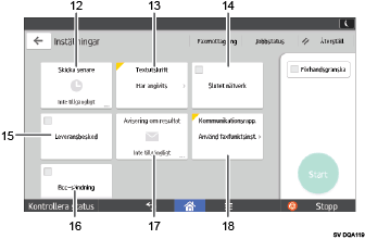 Bild av användarpanelen (numrerade detaljer)