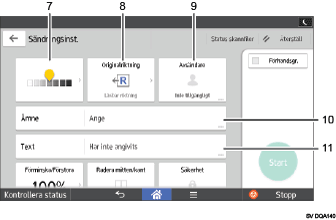 Bild av användarpanelen (numrerade detaljer)