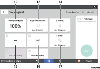 Bild av användarpanelen (numrerade detaljer)