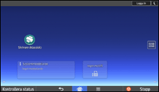 Bild av användarpanelens skärm