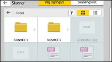 Bild av användarpanelens skärm