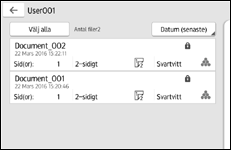 Bild av användarpanelens skärm