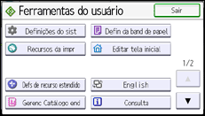 Ilustração da tela do painel de operação