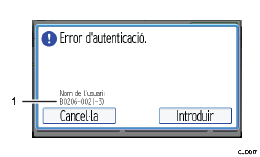 Il·lustració explicativa i numerada de la pantalla del panell d'operacions.