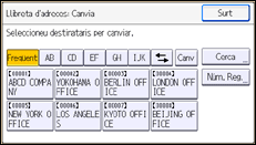Il·lustració de pantalla del panell d'operacions