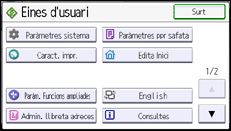 Il·lustració de pantalla del panell d'operacions