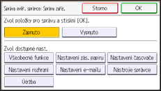 Ilustrace displeje ovládacího panelu