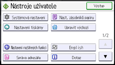 Ilustrace displeje ovládacího panelu