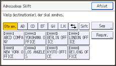 Illustration af displayet på betjeningspanelet
