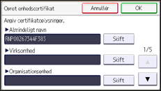 Illustration af displayet på betjeningspanelet