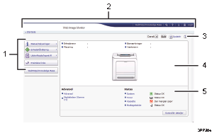 Nummereret illustration af webbrowser-skærm