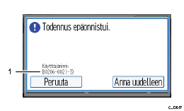 Käyttöpaneelin numeroitu näyttö