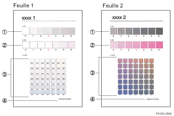 Illustration de la feuille de correction de la gradation