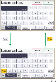 Illustration des touches