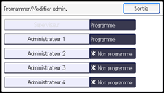 Illustration de l'écran du panneau de commande