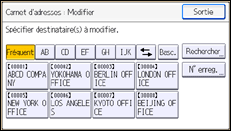 Illustration de l'écran du panneau de commande