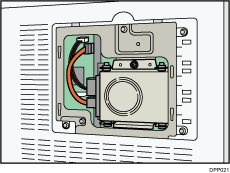 Illustrazione del lato posteriore della stampante