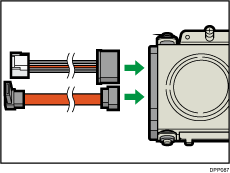 Illustrazione del lato posteriore della stampante