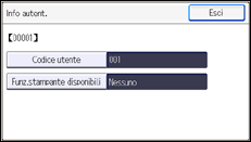 Illustrazione della schermata sul pannello di controllo