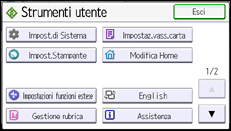 Illustrazione della schermata sul pannello di controllo