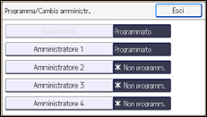 Illustrazione della schermata sul pannello di controllo