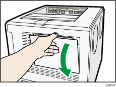 Illustratie achterzijde van de printer